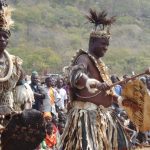 The tribal dance. Chief Magodi